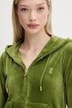 Juicy Couture bluză ROBERTSON HOODIE verde JCAP176G