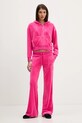 Juicy Couture bluza welurowa BRENDAL CROP OVERSIZED HOODIE JCBAS225801 różowy AW25