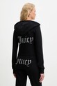 Îmbrăcăminte Juicy Couture bluză SINGLE JERSEY OLA HOODIE JCWAS125310 negru