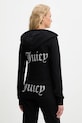 Îmbrăcăminte Juicy Couture bluză SINGLE JERSEY OLA HOODIE JCWAS125310 negru