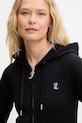 Juicy Couture bluză SINGLE JERSEY OLA HOODIE negru JCWAS125310