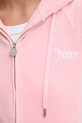 Juicy Couture felső VELOUR CROPPED STRIPE HOODIE JCWAS225351 rózsaszín