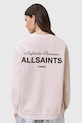 Bavlněná mikina AllSaints SOLEIL W222JC růžová AW25