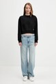 Calvin Klein Jeans hanorac de bumbac LV047C911G negru AW25
