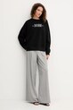 Βαμβακερή μπλούζα BOSS Orange 50546961 μαύρο AW25