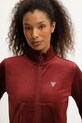 Guess bluza welurowa COUTURE bordowy V3BQ22.K0232