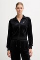 Guess velúr pulóver COUTURE elasztánnal fekete V3BQ22.K0232