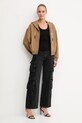 Βαμβακερή μπλούζα Pinko 105509.A2RB καφέ AW25