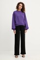 Βαμβακερή μπλούζα Pinko 105510.A2RB μωβ AW25