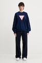 Guess Jeans bluza bawełniana W5YQ12.KCXQ1 granatowy AW25
