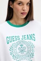 Bavlněná mikina Guess Jeans bílá W5YQ20.K68I4