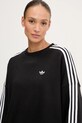 adidas Originals hanorac de bumbac 3-Stripes negru JX5285