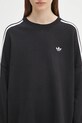 adidas Originals hanorac de bumbac 3-Stripes negru JX5285