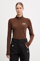 EA7 Emporio Armani bluza sportowa z elastanem brązowy AF14634.7W000396