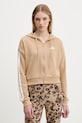 Суичър adidas 3-Stripes с качулка бежов JY3133