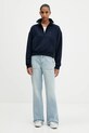 Βαμβακερή μπλούζα Tommy Jeans DW0DW21589 σκούρο μπλε AW25