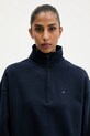Βαμβακερή μπλούζα Tommy Jeans σκούρο μπλε DW0DW21589