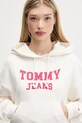 Bavlněná mikina Tommy Jeans béžová DW0DW21598
