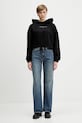 Tommy Jeans hanorac de bumbac DW0DW21607 negru NC25