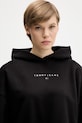 Tommy Jeans hanorac de bumbac negru DW0DW21607
