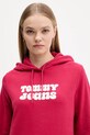 Βαμβακερή μπλούζα Tommy Jeans ροζ DW0DW21962