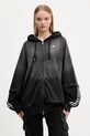 Bavlněná mikina adidas Originals Oversized Hoodie s kapucí černá KE9806