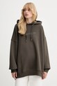 adidas Originals bluza Ess Lin Hoodie z kapturem zielony JW1029
