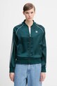 Mikina adidas Originals Sst Satin Tt bez kapucne zelená JZ6732