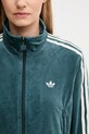 Velúrová mikina adidas Originals Fb Liberty Tt zelená JW5267