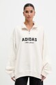 adidas Originals bluza bawełniana Quarter Zip z kapturem beżowy KF2310