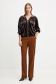 Liu Jo bluza welurowa TF5108.J4955 brązowy AW25