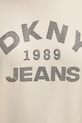 Βαμβακερή μπλούζα Dkny DJ5T1522 μπεζ