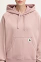 Carhartt WIP bluza bawełniana W’ Hooded Hudson różowy I035137.1XF5F