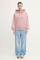 Carhartt WIP bluza bawełniana W’ Hooded Hudson I035137.1XF5F różowy