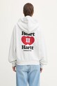Bavlnená mikina Carhartt WIP W' Hooded Heart II Hartt potlač biela I035242.482XX