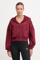 Bavlněná mikina New Balance s kapucí burgundské WJ51506MHB