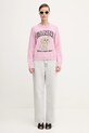 GANNI sweter wełniany Graphic Wool Mix Poodle K2499 różowy