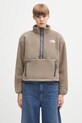 The North Face bluza polarowa Fleeski 1/4 zip bez kaptura brązowy NF0A88Z3BOW1