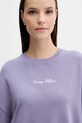 Βαμβακερή μπλούζα Tommy Hilfiger μωβ WW0WW48269