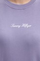 Βαμβακερή μπλούζα Tommy Hilfiger WW0WW48269 μωβ