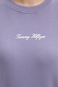Βαμβακερή μπλούζα Tommy Hilfiger WW0WW48269 μωβ