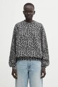 Anine Bing bluza bawełniana miles wzorzyste szary A.08.11404