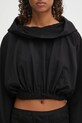Rick Owens DRKSHDW cotton sweatshirt Cropped Hooded Tunic black DS02E7236.RIG