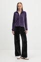 adidas bluza welurowa Tiro JM1816 fioletowy AW25