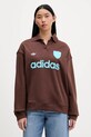 adidas Originals bluza bawełniana Footie Sweat nadruk brązowy JZ0879
