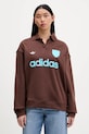 adidas Originals bluza bawełniana Footie Sweat nadruk brązowy JZ0879