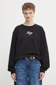 HUGO hanorac de bumbac print negru 50550149