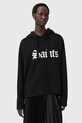 Βαμβακερή μπλούζα AllSaints SAINT στάμπα μαύρο W140JD