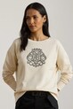 Μπλούζα Lauren Ralph Lauren απλικέ μπεζ 200980210