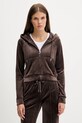 Velurová mikina Juicy Couture hnědá JCWAS225306
